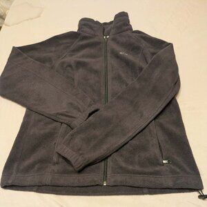 Columbia Fleece Jacket Womens Medium Black/Charcoal Full Front Zipper